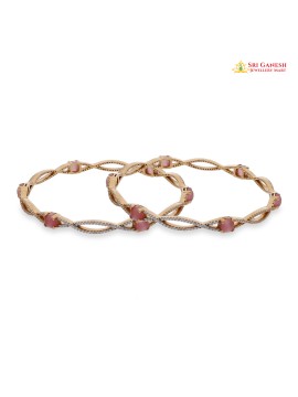 Pink Tourde Twisted Bangle