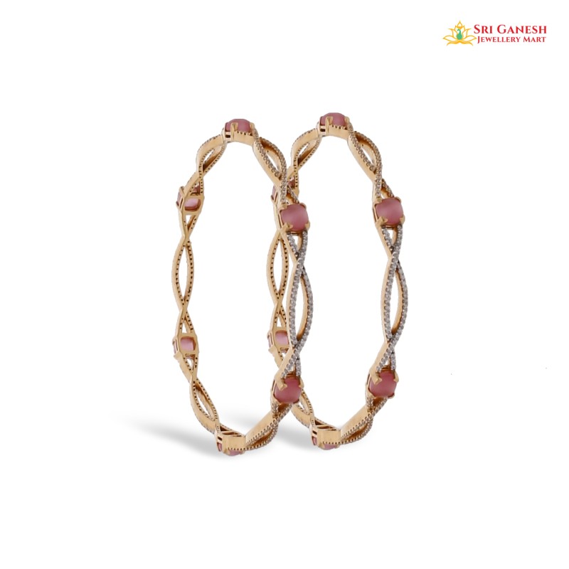 Pink Tourde Twisted Bangle