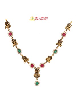 Ruby Emerald Antique Lakshmi Necklace