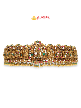 Harinee Red Kundan Oddiyanam