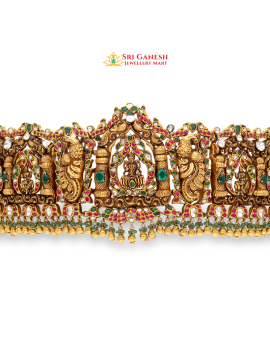 Harinee Red Kundan Oddiyanam