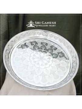 Floral Silver Tray