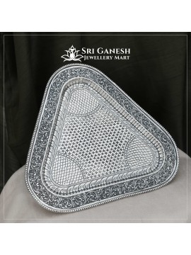 Triangle Antique Silver Tray