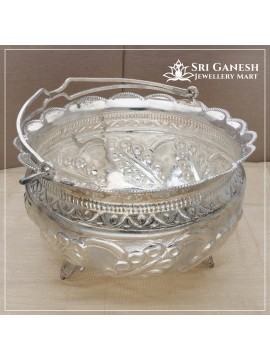 Floral Silver Basket