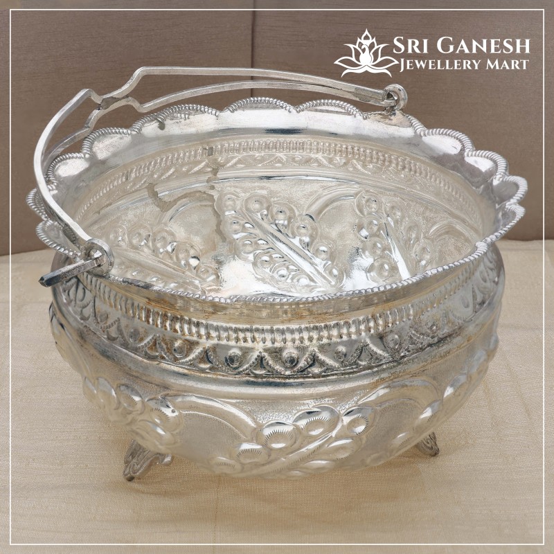 Floral Silver Basket