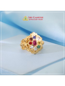 Floral Navarathna Men's Ring