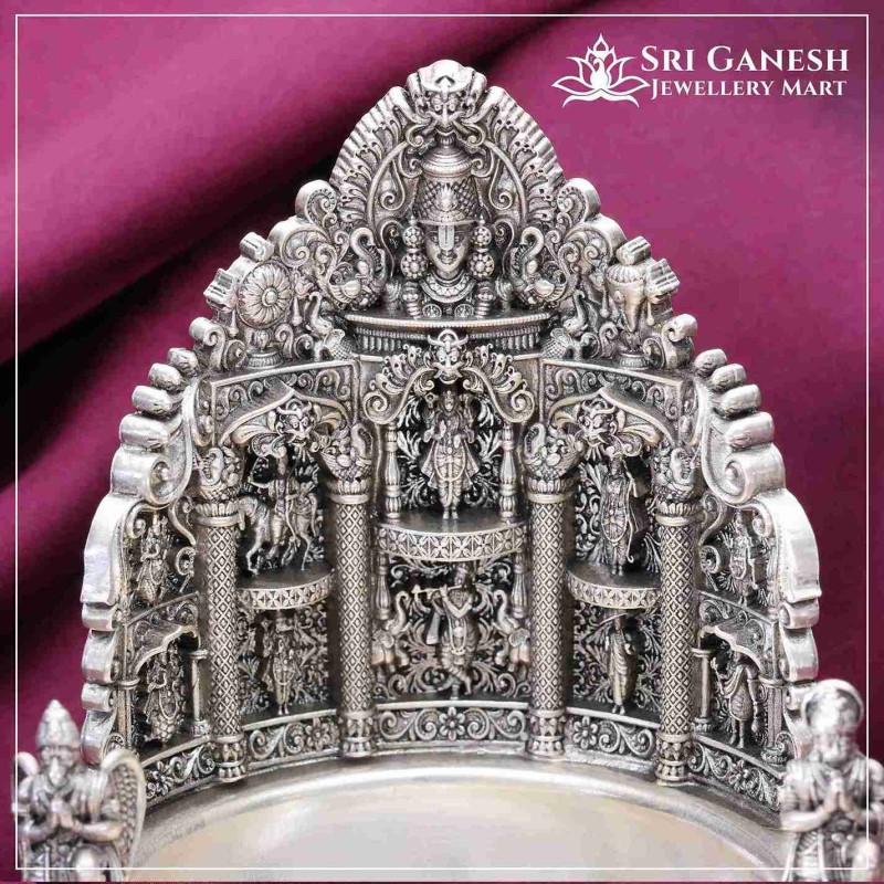 Lord Vishnu Silver Lamp