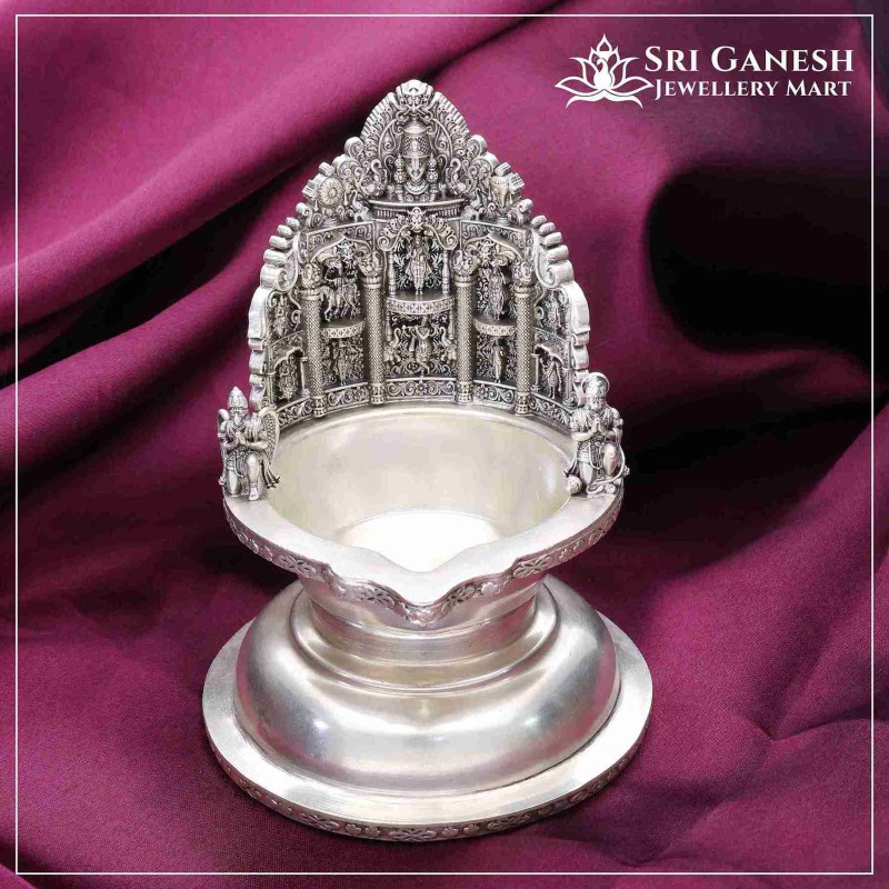 Lord Vishnu Silver Lamp