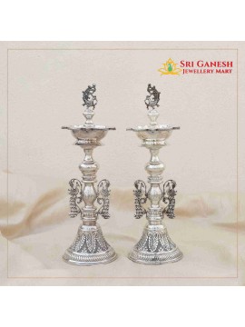 Annam Silver Lamp