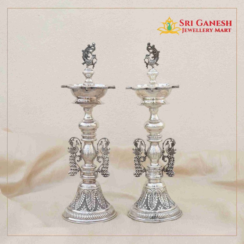 Annam Silver Lamp