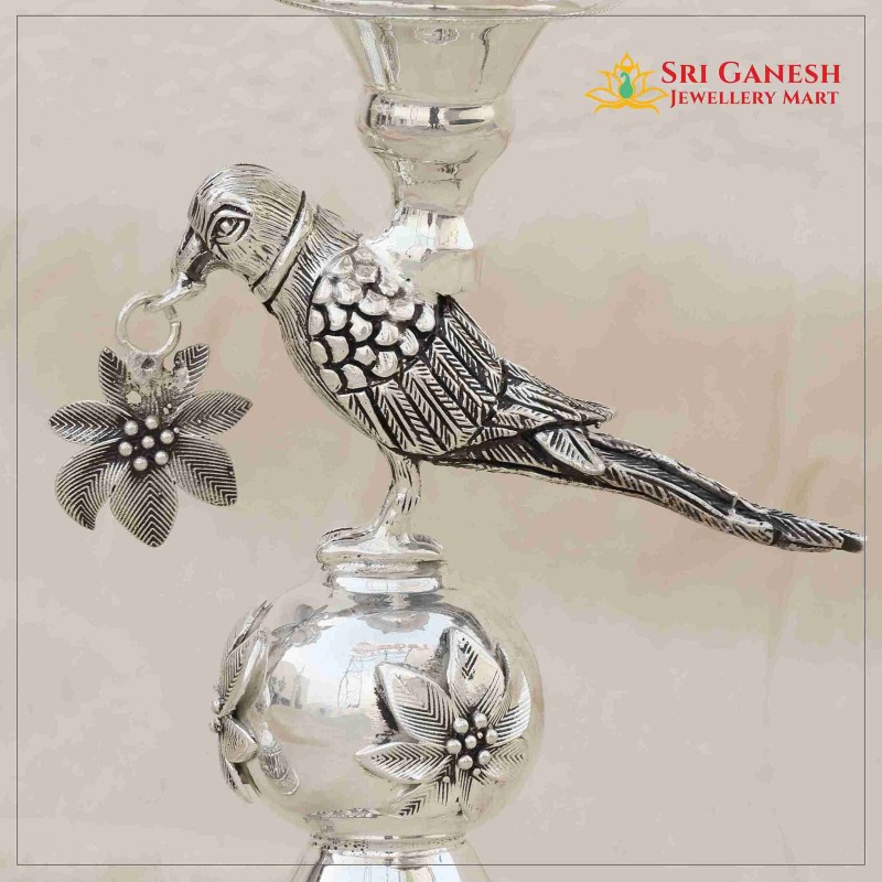 Parrot Antique Silver Lamp