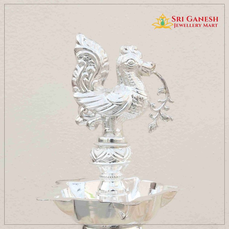 Beautiful Annam Silver Lamp