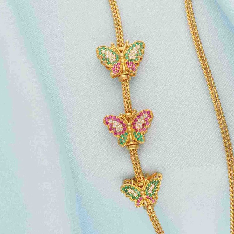 Triple Butterfly Mugappu Chain