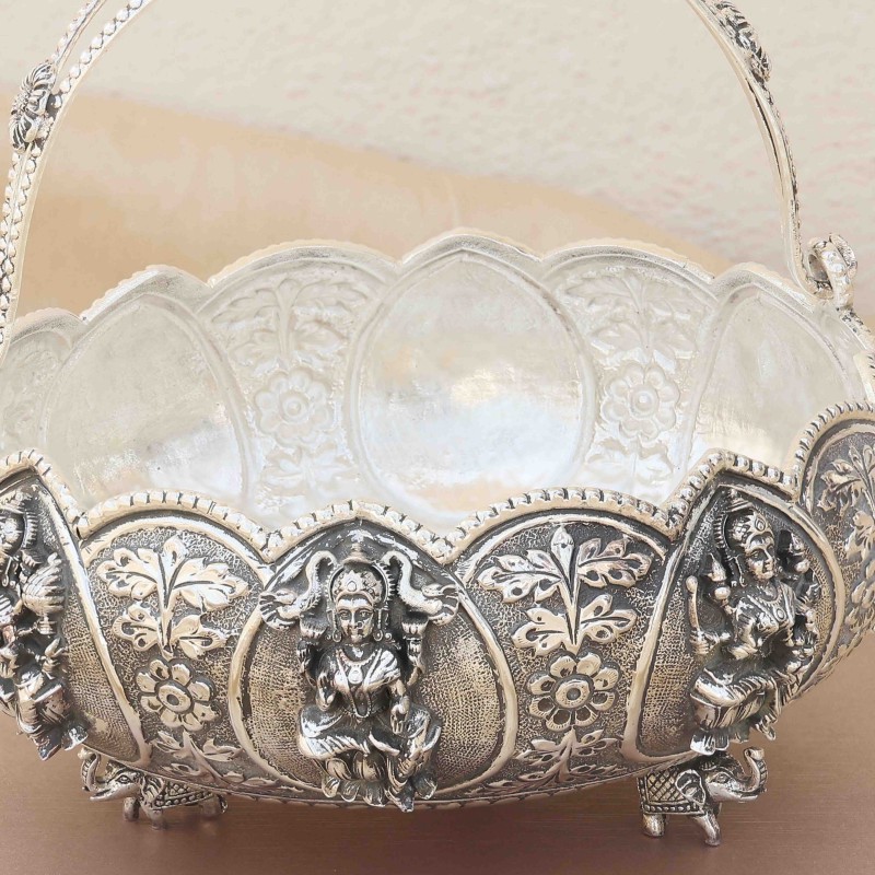 Astalakshmi Antique Silver Basket