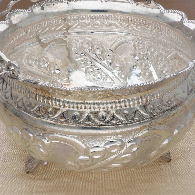 Floral Silver Basket