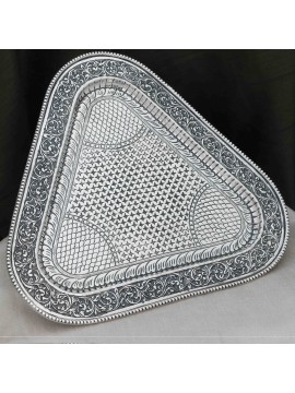 Triangle Antique Silver Tray