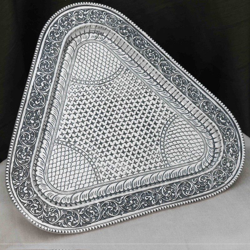 Triangle Antique Silver Tray