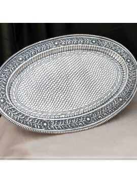 Oval Shape Antique Silver Tray